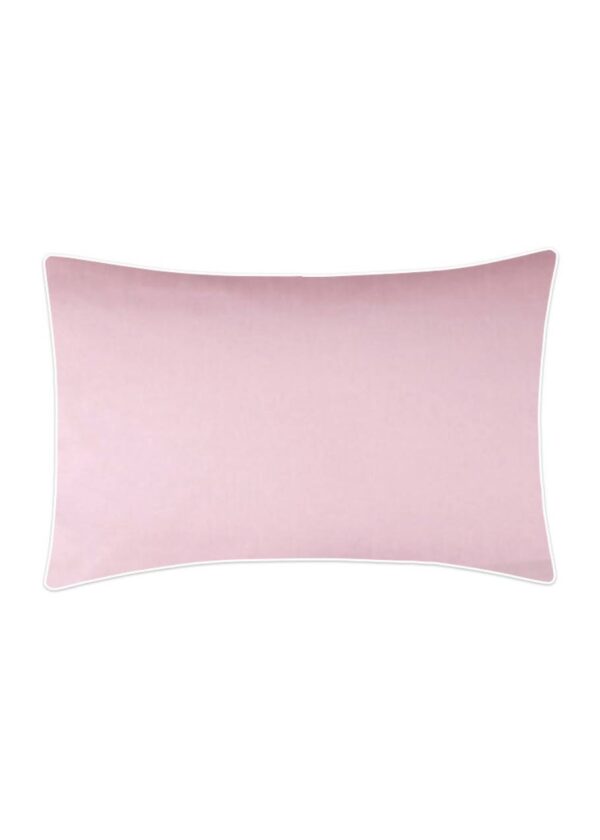 Poszewka satynowa SAN ANTONIO flamingo pink z białą lamówką