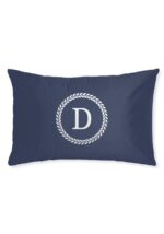 Poszewka SATYNA ZOE z inicjałem - granatowa