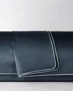 Poszwa satynowa SAN ANTONIO antracytowa z białą lamówką