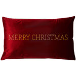 Poduszka prostokąt VELVET z haftem Merry Christmas
