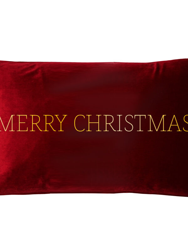 Poduszka prostokąt VELVET z haftem Merry Christmas