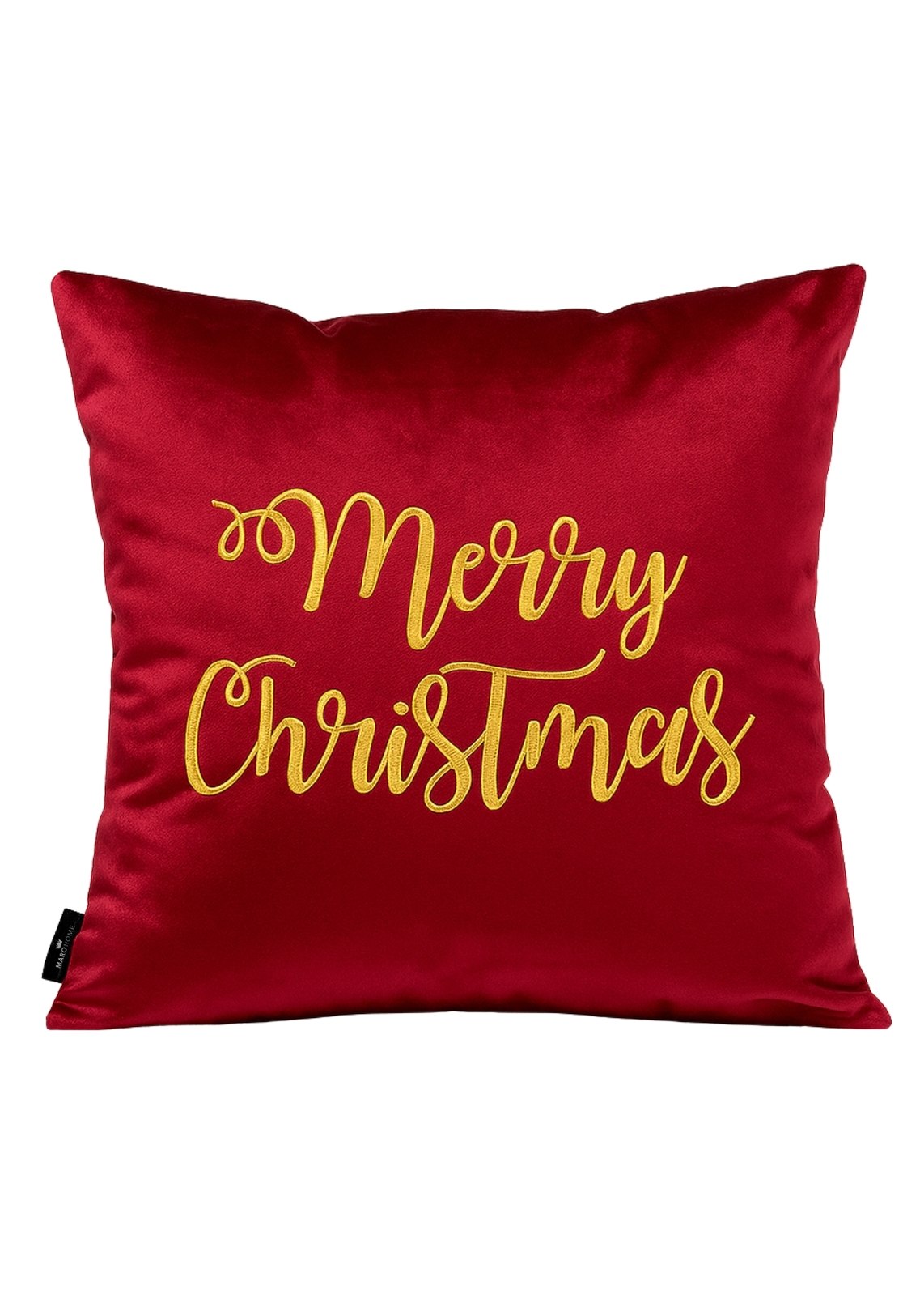 Poduszka VELVET z haftem Merry Christmas