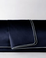 Poszwa satynowa SAN ANTONIO navy blue z białą lamówką