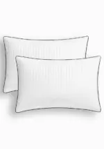 Poszewka adamaszkowa SAN ANTONIO biała z czarną lamówką