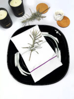 Serweta Veneto Bianco - fuksjowa lamówka