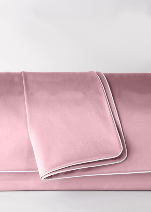 Poszwa satynowa SAN ANTONIO flamingo pink z białą lamówką