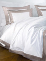 Pościel PARIS - biała z latte beż