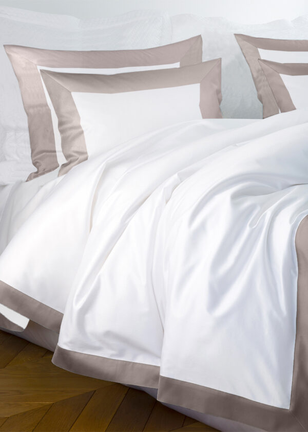 Pościel PARIS - biała z latte beż