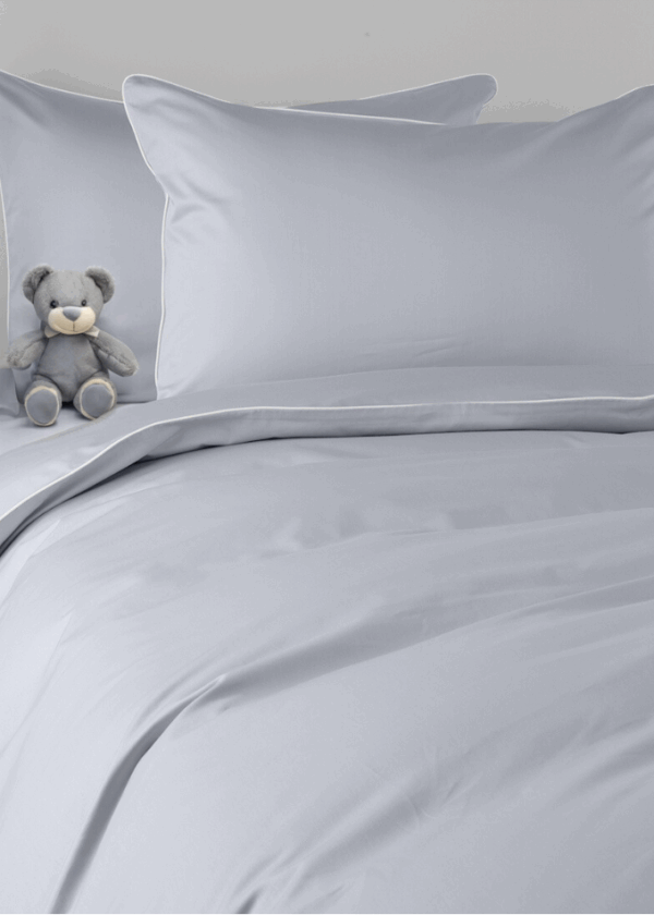 Pościel dziecięca SAN ANTONIO - szary jasny z białą lamówką