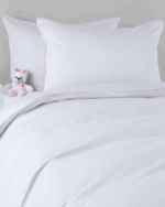 Pościel dziecięca SAN ANTONIO - biała z różową lamówką
