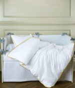 Pościel dziecięca SAN ANTONIO - biała ze złotą lamówką