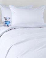 Pościel dziecięca SAN ANTONIO - biała z lamówką baby blue