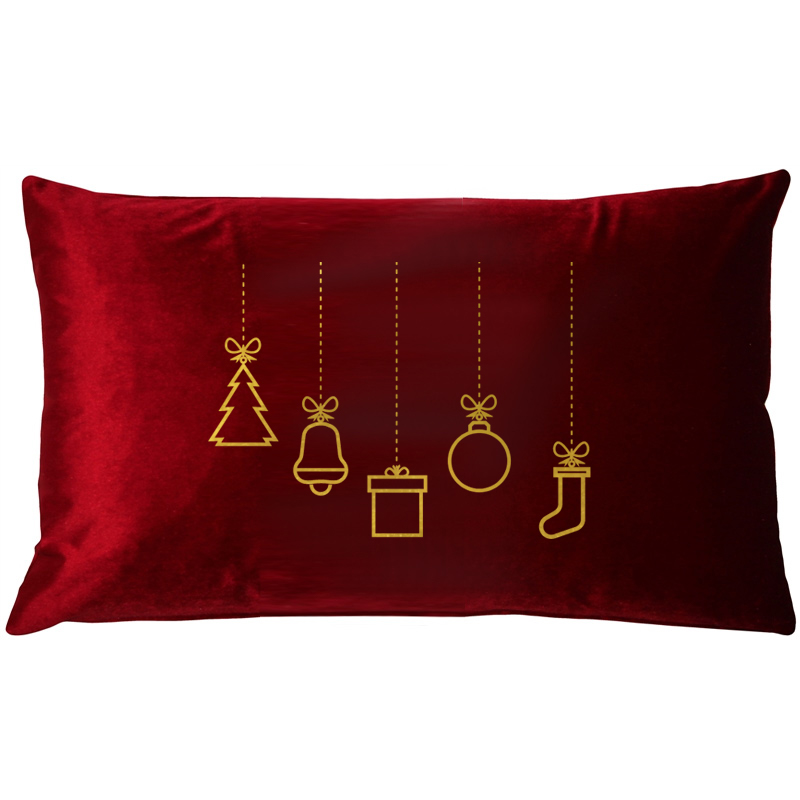 Poduszka prostokąt VELVET z haftem Christmas Gifts