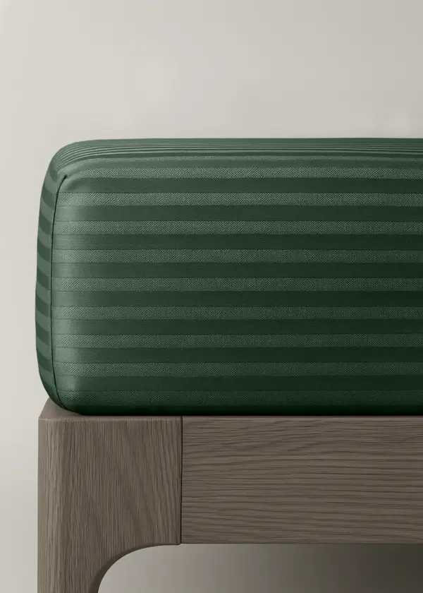 Prześcieradło adamaszkowe butelkowa zieleń boho z gumką