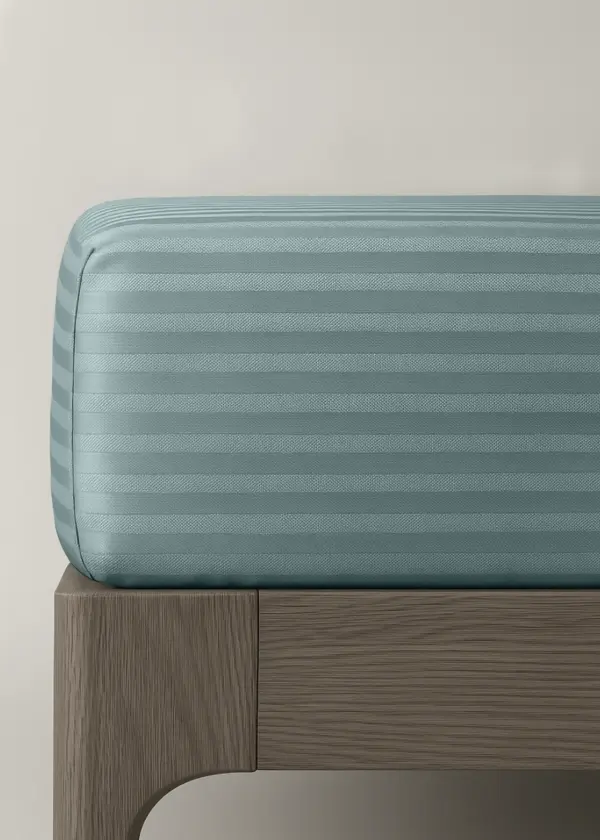 Prześcieradło adamaszkowe sage mint z gumką