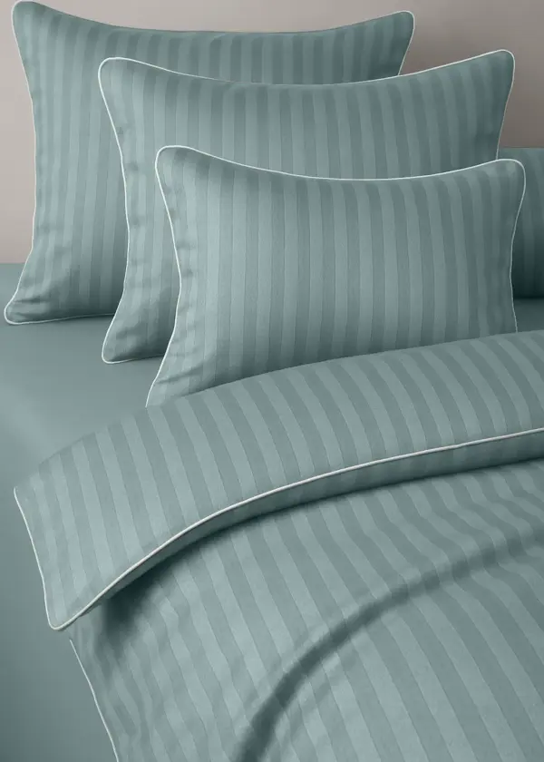 Pościel adamaszkowa SAN ANTONIO – sage mint z białą lamówką