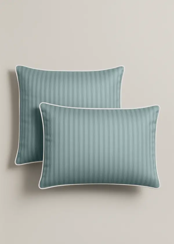 Poszewka adamaszkowa SAN ANTONIO sage mint z białą lamówką