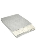 Koc ANDORA wełniano-kaszmirowy z frędzlami