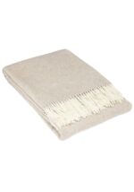 Koc CUBA wełniano-kaszmirowy z frędzlami maro home