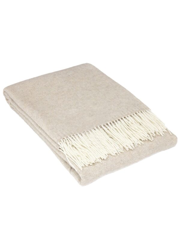 Koc CUBA wełniano-kaszmirowy z frędzlami maro home