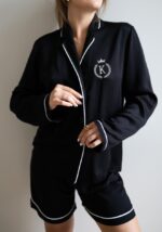 Piżama ALLEGRA czarna - koszula