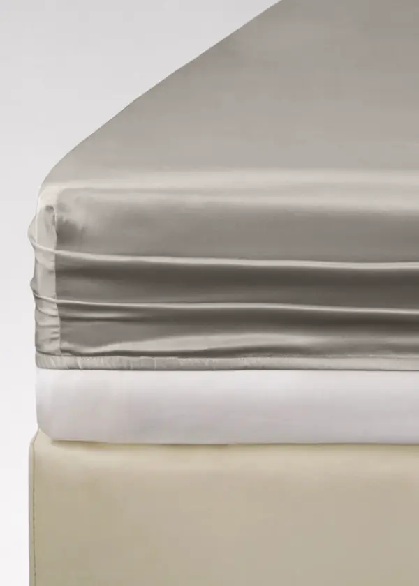 Prześcieradło TENCEL™ LUX silver beige z gumką