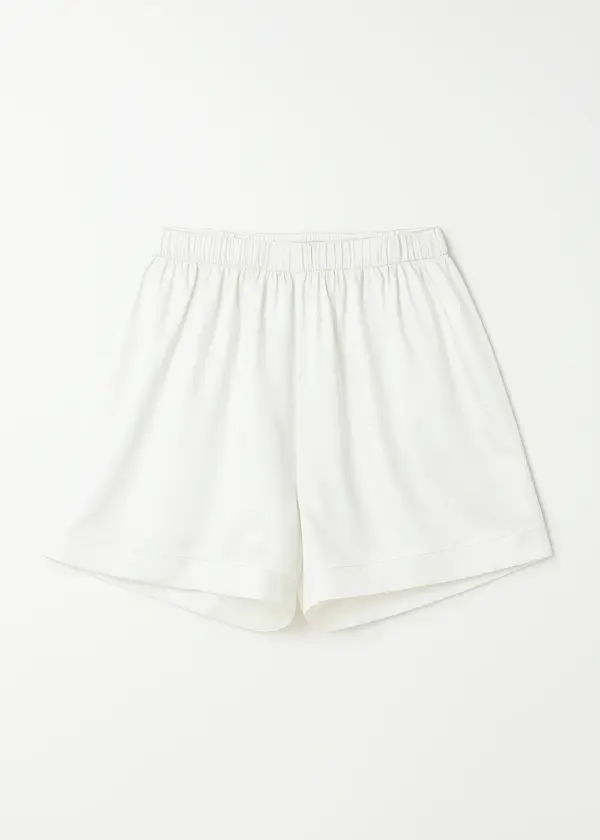 Piżama TENCEL™ LUNA biała - spodenki