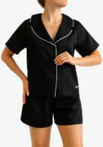 Piżama TENCEL™ LUNA czarna - koszula