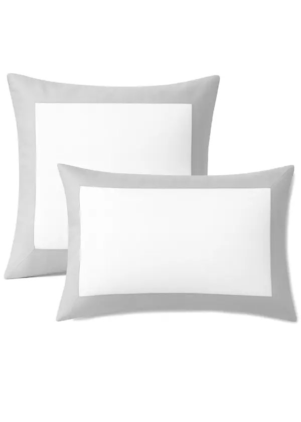 Poszewka PARIS biała z szarym jasnym