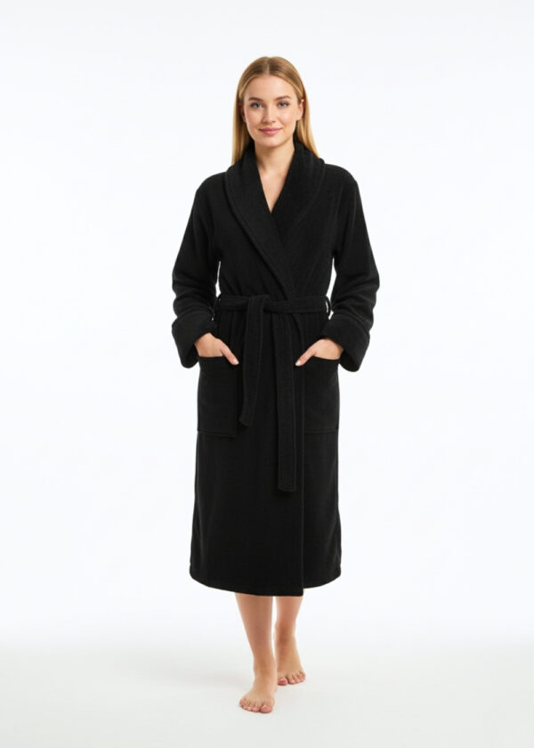 Szlafrok bawełniany PLUSH - czarny