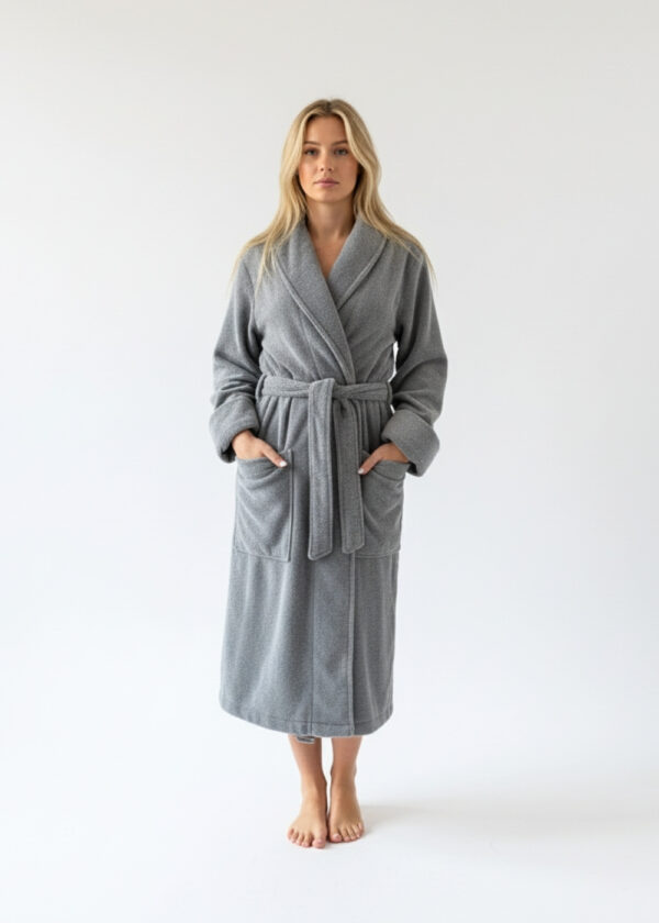 Szlafrok bawełniany PLUSH - szary