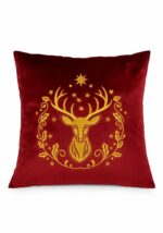 Poduszka VELVET z haftem Golden Reindeer